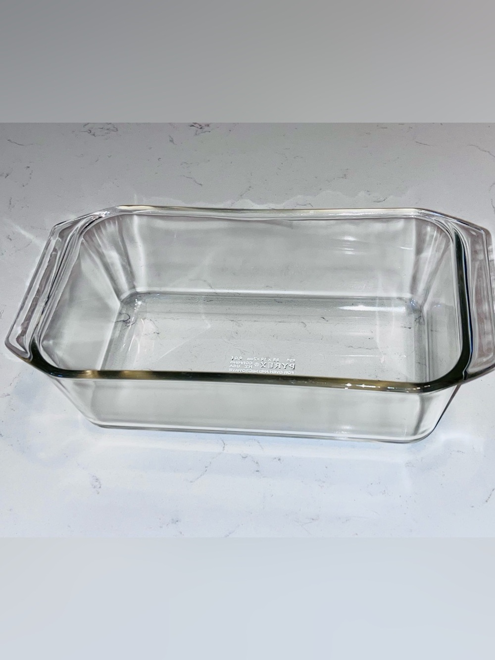 Vintage 1950’s Pyrex Clear Glass Loaf Pan With Handles #215 1.5QT